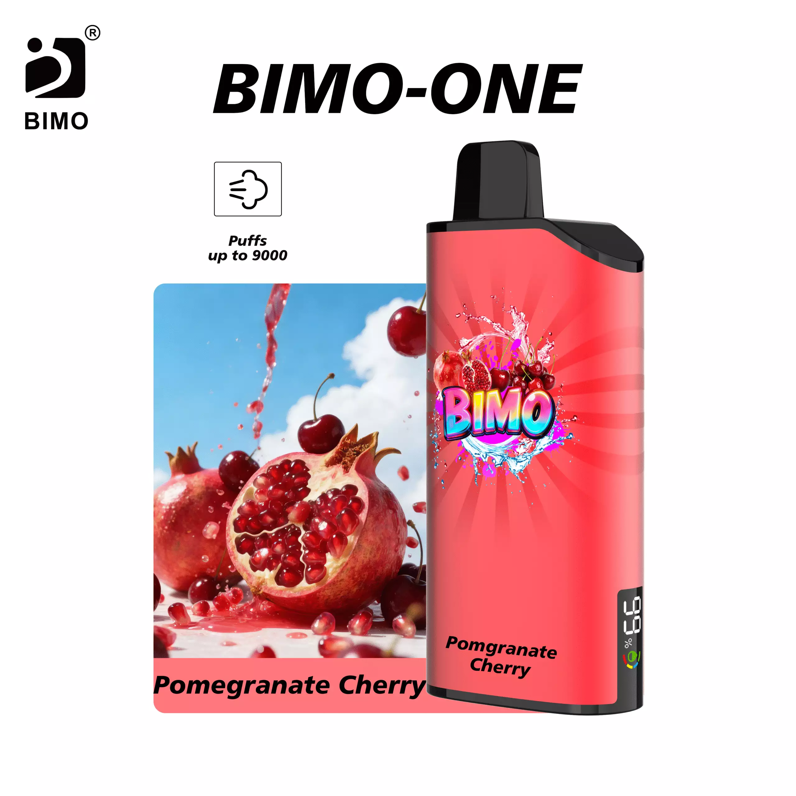 BIMO ONE 9000 Puffs – Pomegranate Cherry Edition