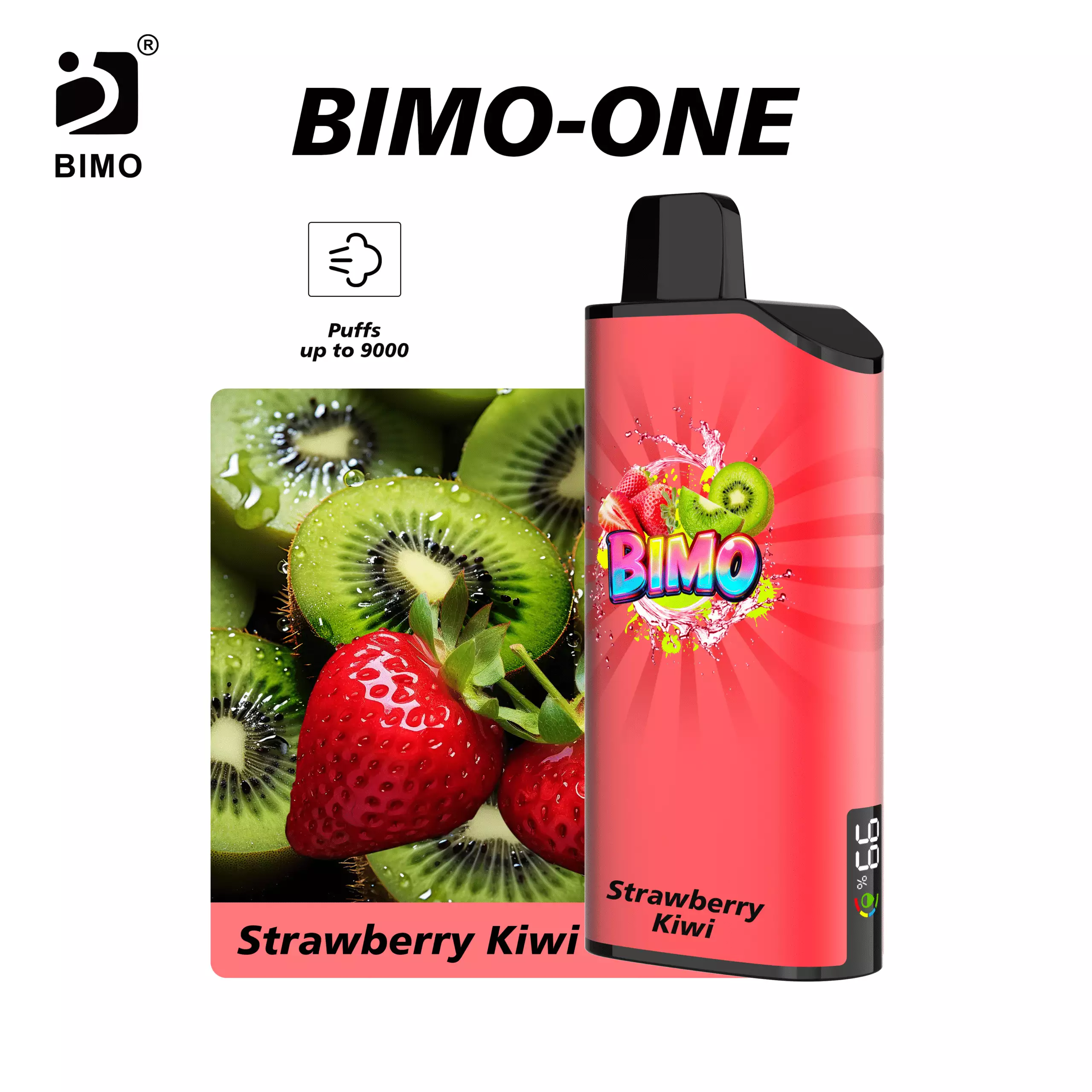 BIMO ONE 9000 Puffs – Strawberry Kiwi Edition
