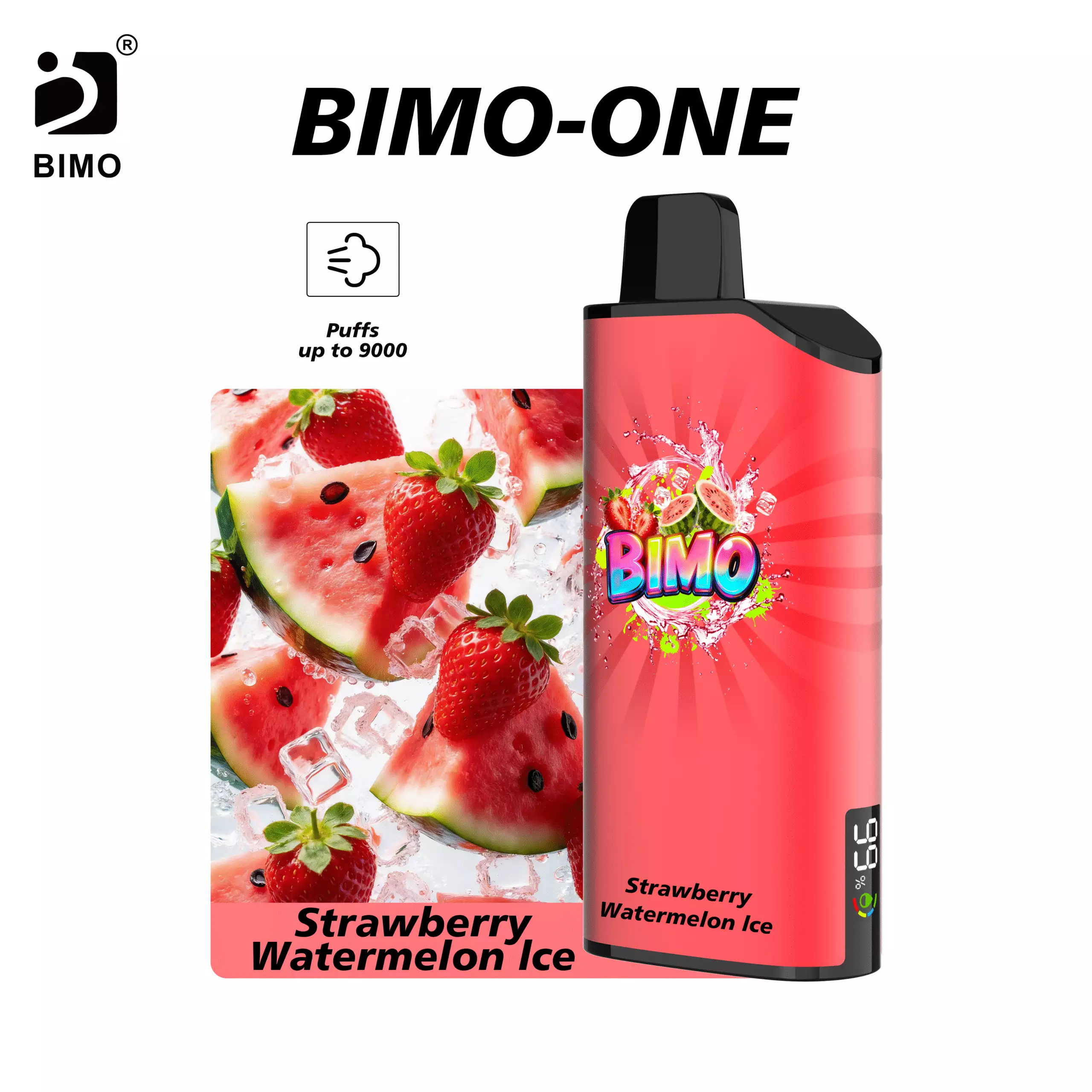 BIMO ONE 9000 Puffs – Strawberry Watermelon Ice Edition